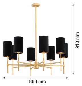 Argon 5052 - Полилей ABRUZZO 8xE14/7W/230V месинг/черен