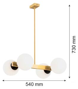 Argon 1767 - Полилей FREEMONT 4xE27/15W/230V златист/бял/черен