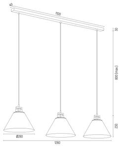 Argon 6173 - Висящ полилей ORTE 3xE27/15W/230V бял