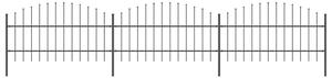 Sonata Градинска ограда с пики, стомана, (0,75-1)x5,1 м, черна