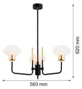 Argon 6166 - Полилей RAVELLO 3xE14/15W/230V черен/златист