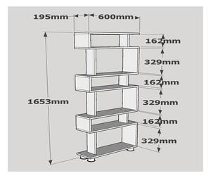 Етажерка BLOK 165x60 cм бяла