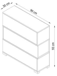 Шкаф NAPOLYON 93x90 cм бял/кафяв