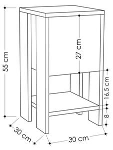 Нощно пкафче EMA 55x30 cм бяло/бежово