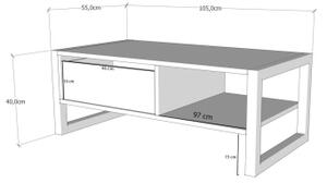 Масичка за кафе HALDIZEN 55x105 cм черна/кафява