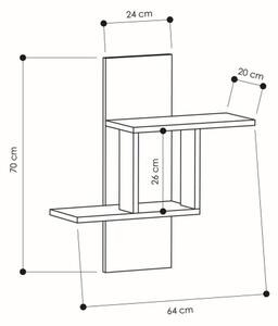 Етажерка MILL 70x64 cм бяла