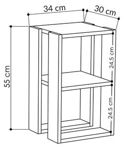 Нощно шкафче LONIE 55x30 см бяло