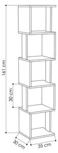 Библиотека PIRI 161x35 cм кафява/антрацит