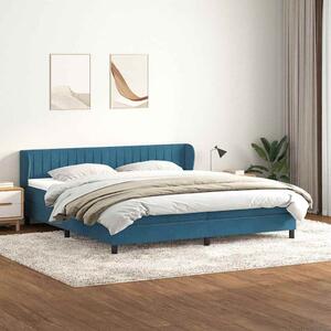 VidaXL Box Spring легло с матраци Тъмно синьо 200x210 cm кадифе