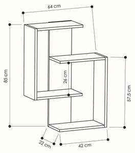 Етажерка PARANOID 85x64 cм кафява/антрацит