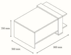 Масичка за кафе OVA 35x80 cм кафява/антрацит