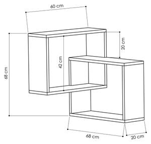 Ъглова етажерка RING 68x68 cм бяла