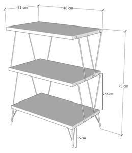 Помощна масичка LAZANDOS 75x48 cм кафява/черна