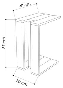 Помощна масичка MUJU 57x30 cм бяла