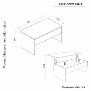 Сгъваема масичка за кафе AKILLI 44,8x90 cм бяла