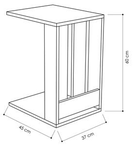 Помощна масичка EDI 60x37 cм бяла