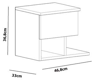 Нощно шкафче YASSO 36,8x46,8 cм бяло