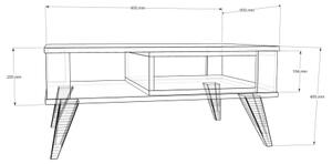 Масичка за кафе IONIS 40x90 cм кафява/бяла