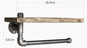 Етажерка със закачалка за кърпа BORURAF 16x40 cм смърч/черна