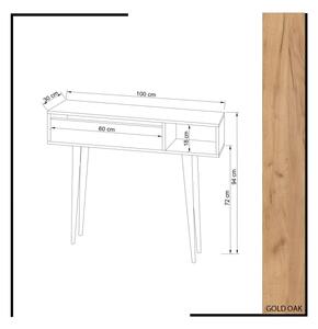 Помощна масичка OSEYO 94x100 cм кафява/бяла