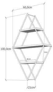 Етажерка PRIZMA 100x60 cм кафява/черна