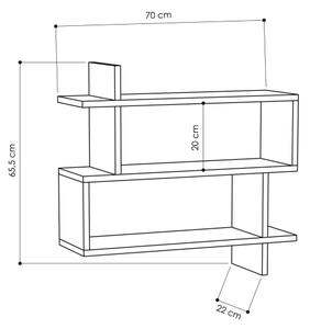 Етажерка PARALEL 65,5x70 cм кафява