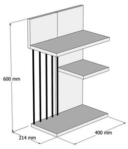 Етажерка NEZMA 60x40 cм бяла/кафява/черна