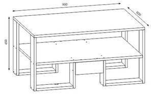 Масичка за кафе GOLDEN 45x90 cм кафява/бяла