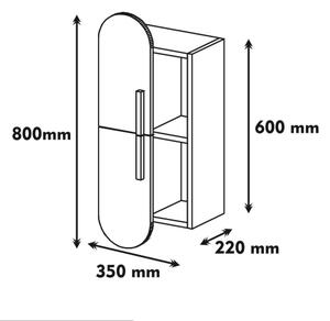 Стенен шкаф ROSE 80x35 cм бял/кафяв