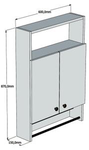 Стенен шкаф ELA 87x60 cм кафяв