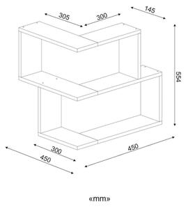 Ъглова етажерка BULUT 55,4x45 cм бяла