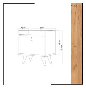 Нощно шкафче DOPO 55x50 cм бежово/бяло