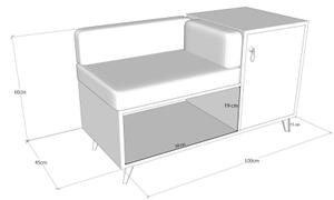 Многофункционална пейка ANZER 60x100 cм кафява/черна