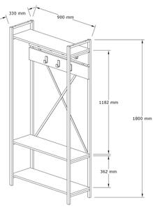 Портманто ALFA 180x90 cм бяло/черно