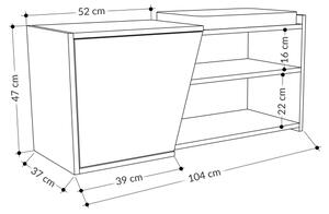Шкаф за обувки FIONA 37x104 cм кафяв/антрацит