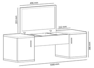 Тоалетка MERCAN 39x100 cм бяла