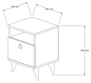 Нощно шкафче BARLO 50x40 cм кафяво