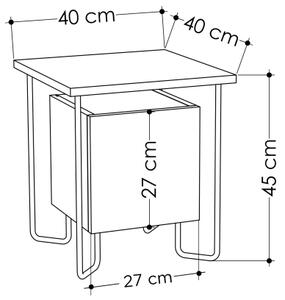 Нощно шкафче ACRES 45x40 cм