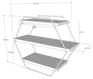 Етажерка AZRA 52x60 cм кафява/черна