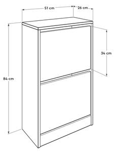 Шкаф за обувки 84x51 cм бял