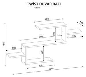 Етажерка TWIST 49,4x104 cм бяла