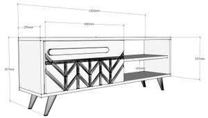 TV шкаф VENEDIK 43,7x120 cм бял