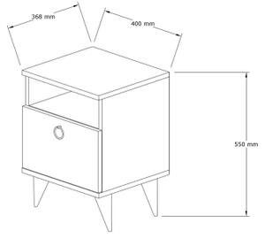 Нощно шкафче BARLO 50x40 cм бяло