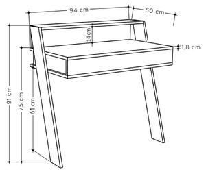Бюро COWORK 91x94 cм кафяво