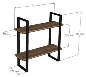 Етажерка BUBA 70x70 cм кафява/антрацит