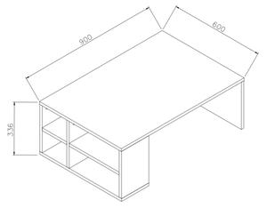 Масичка за кафе DEFNE 34x90 cм бяла