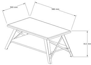 Масичка за кафе KONIK 43x98 cм бор