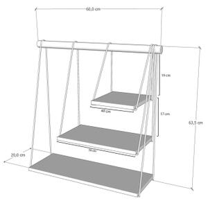 Етажерка ZIHON 63,5x60 cм черна/кафява