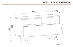 TV шкаф NOVELLA 50,6x90 cм бял/кафяв