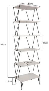 Етажерка BALABAN 165x48 cм бяла/черна